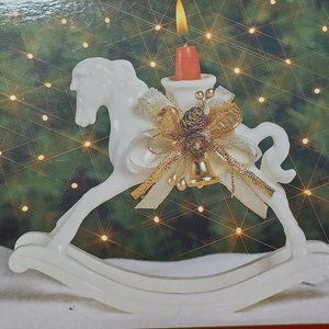 HOME FOR THE HOLIDAYS- rocking horse candle holder
